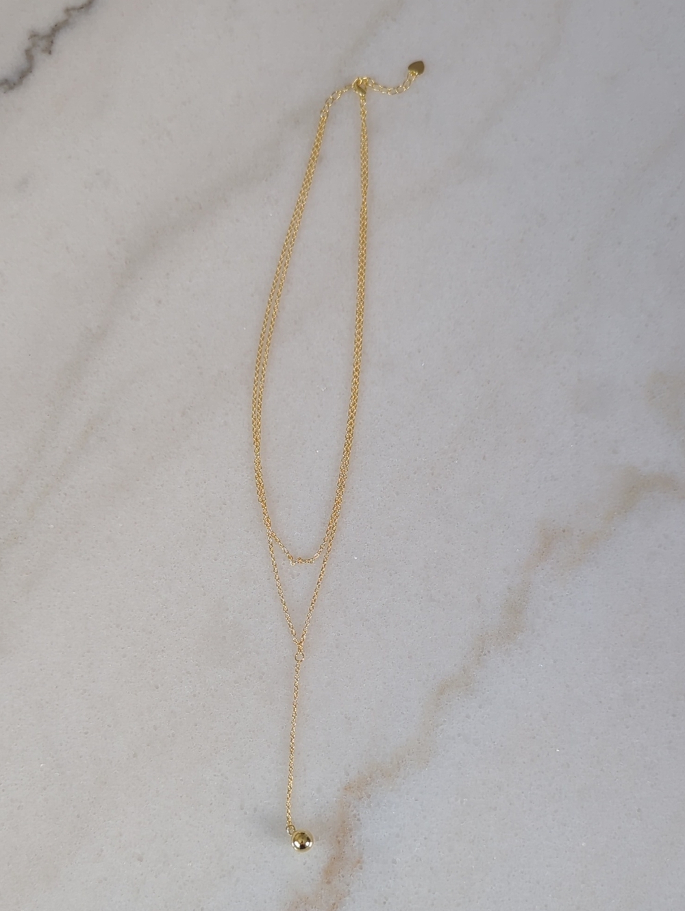 NWT Layered Gold Drop Y-Necklace